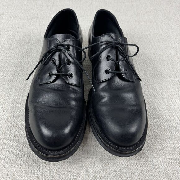 Prada Welt Sewn Black Leather Oxford Mens 10.5 Lace Up Derby Dress Shoes 2EG100 - Picture 2 of 11